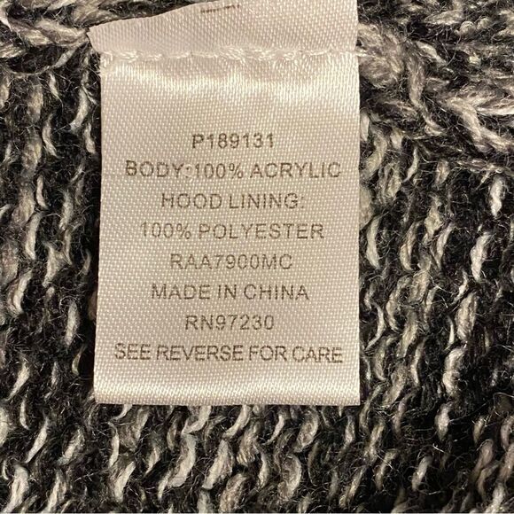 Crave Fame Grey Hooded Cardigan with Sherpa Trim Size Small Open Front - Picture 6 of 7